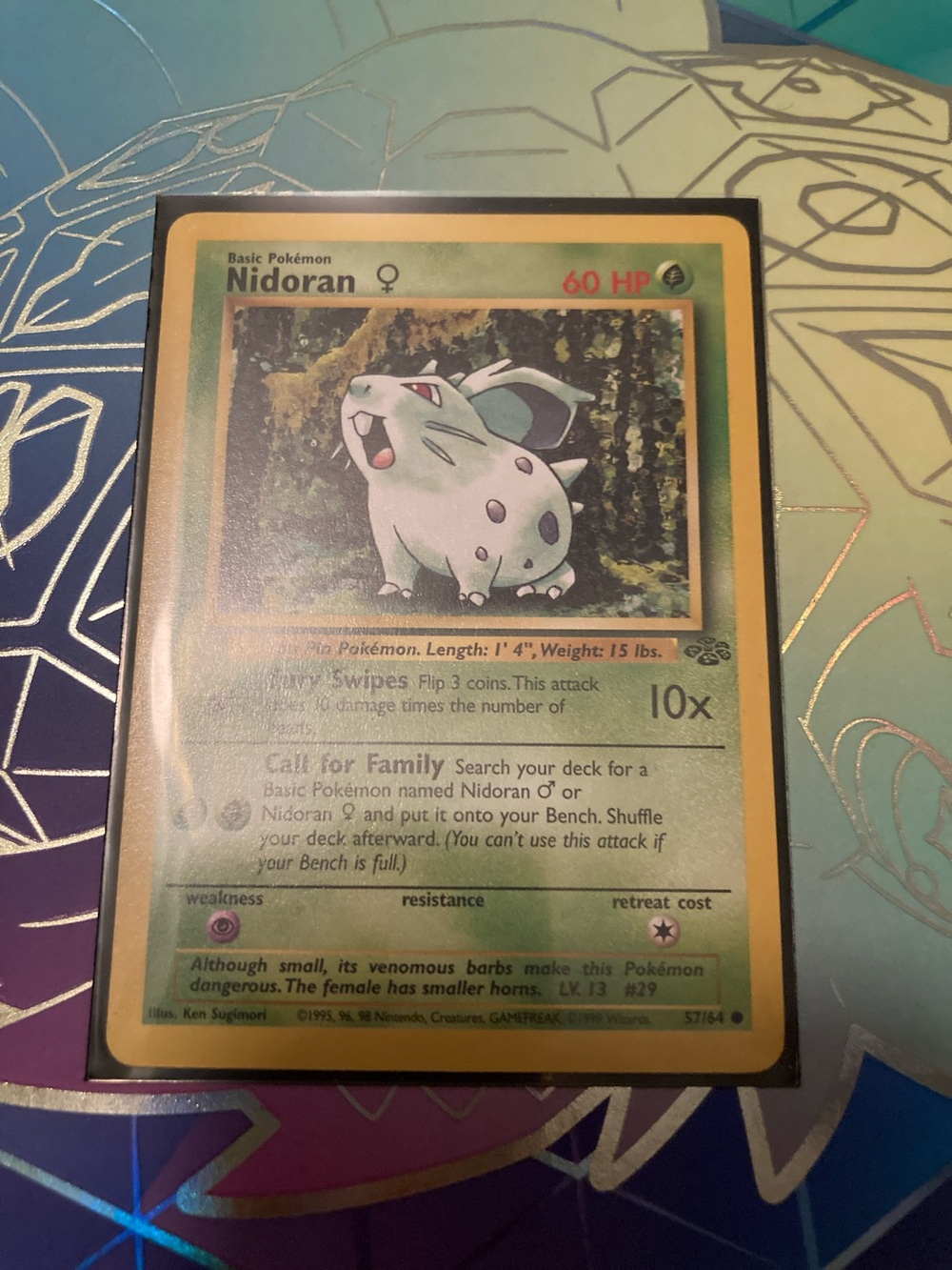 Pokemon Nidoran Female Card with Green Artwork